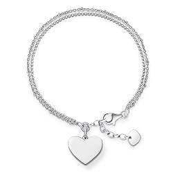 Thomas Sabo Damen Armband Love Bridge Herz 925 Sterling Silber LBA0102-001-12-L19,5v von THOMAS SABO