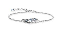 Thomas Sabo Damen Armband Phönix-Flügel mit blauen Steinen silber, 925 Sterlingsilber geschwärzt, Länge: 16-19 cm, A2070-644-1-L19V von THOMAS SABO