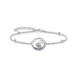 Thomas Sabo Damen Armband Welle mit Steinen 3D-Optik, Cut-out-Design, 925er Sterlingsilber, Länge: 16-19 cm, A2045-644-1-L19V von THOMAS SABO