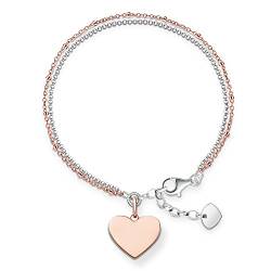 Thomas Sabo Damen Armband zweireihig Love Bridge Herz 925 Sterling Silber LBA0102-415-12 von THOMAS SABO