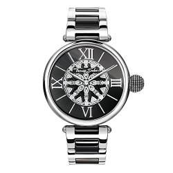 Thomas Sabo Damen Armbanduhr Karma schwarz silber Analog Quarz Edelstahl WA0298-290-203-38 MM von THOMAS SABO