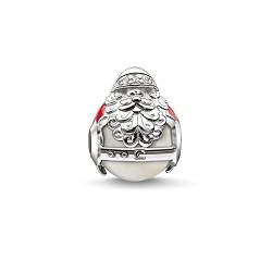 Thomas Sabo Damen-Bead Weihnachten Karma Beads 925 Sterling Silber rot Zirkonia weiß Süßwasserzuchtperle K0185-149-27 von THOMAS SABO