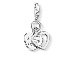 Thomas Sabo Damen Charm-Anhänger Herz I Love You Charm Club 925 Sterling Silber 0852-001-12 von THOMAS SABO