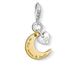 Thomas Sabo Damen Charm-Anhänger I Love You To The Moon & Back Mond Herz Charm Club 925 Sterling Silber 1443-413-39 von THOMAS SABO