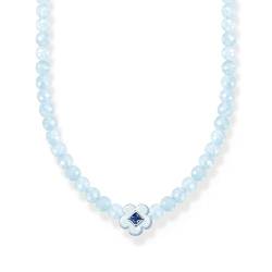 Thomas Sabo Damen Choker Blume mit blauen Jade-Beads, aus 925er Sterlingsilber mit rundgeschliffenen Jade-Beads, Länge 42cm, KE2182-496-1-L42v von THOMAS SABO