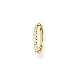 Thomas Sabo Damen Einzel Creole weiße Steine gold, 925 Sterlingsilber, Clipverschluss von THOMAS SABO