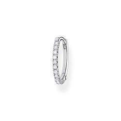 Thomas Sabo Damen Einzel Creole weiße Steine silber, 925 Sterlingsilber, Clipverschluss von THOMAS SABO