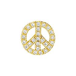 Thomas Sabo Damen Einzel Ohrstecker Gold Peace weiße Steine 925 Sterlingsilber H2218-414-14 von THOMAS SABO