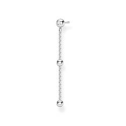 Thomas Sabo Damen Einzel Ohrstecker Kugeln mit weißen Steinen silber, 925 Sterlingsilber von THOMAS SABO