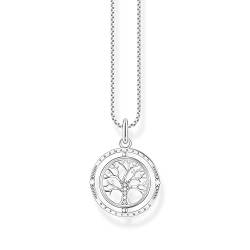 Thomas Sabo Damen Halskette mit Tree of Live-Anhänger aus 925er Sterling-Silber mit Zirkonia, Länge: 40cm-45cm, KE2148-643-14-L45V von THOMAS SABO