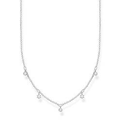 Thomas Sabo Damen Halskette weiße Steine silber 925 Sterlingsilber, 40-45 cm Länge von THOMAS SABO