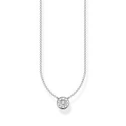 Thomas Sabo Damen Kette Kreis mit weißem Stein Silber, aus 925er Sterlingsilber in zeitlos-schlichtem Design, Länge 45cm, KE1881-051-14-L45V von THOMAS SABO