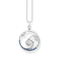 Thomas Sabo Damen Kette Welle mit blauen Steinen, aus 925 Sterlingsilber, Länge 45cm, KE2143-644-1-L45V von THOMAS SABO