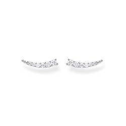 Thomas Sabo Damen Ohrringe Ear climber weiße Steine silber, 925 Sterlingsilber von THOMAS SABO