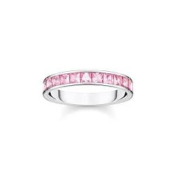 Thomas Sabo Damen Ring aus 925er Sterling-Silber mit Zirkonia in Pink, Gr: 54, TR2358-051-9-54 von THOMAS SABO