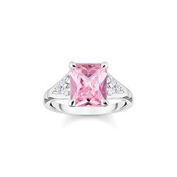 Thomas Sabo Damen Ring aus Sterling-Silber mit Zirkonia-Steinen in Weiß und Pink, Gr. 56, TR2362-051-9-56 von THOMAS SABO