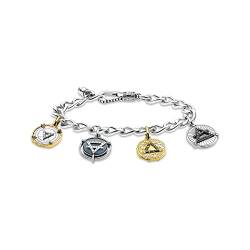 Thomas Sabo Herren Armband Elements of Nature gold-silber, aus geschwärztem 925er Sterlingsilber und 750er Gelbgold-Vergoldung, Länge: 18-19,5 cm, A2008-849-7-L19,5 von THOMAS SABO