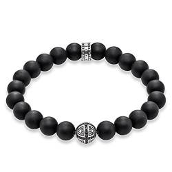 Thomas Sabo Herren Armband Obsidian schwarz Rebel at Heart 925 Sterling Silber A1355-705-11 von THOMAS SABO