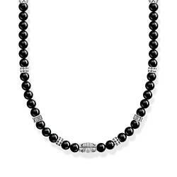 Thomas Sabo Herren Kette mit schwarzen Onyx-Beads Silber, aus 925er Sterlingsilber mit Beads aus Onyx, Länge 50cm, KE2180-507-11-L50 von THOMAS SABO
