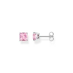 Thomas Sabo Ohrstecker mit pinken Steinen aus 925er Sterling-Silber, Höhe: 6mm, H2174-051-9 von THOMAS SABO