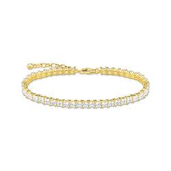 Thomas Sabo Sabo Damen Armband Tennisarmband aus hochwertigem 925er Sterlingsilber mit 750er Gelbgold-Vergoldung, Gr. 16cm-19cm, A2029-414-14-L19V von THOMAS SABO