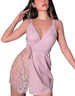 Metallisches Kleid für Frauen Lackleder Sex Unterwäsche Strapsen Enge Tasche Hüftrock Sexy Hot Girl Rave Outfit von THSCWY