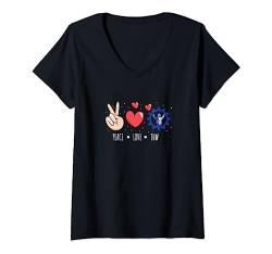 Damen Peace Love THW - THW T-Shirt mit V-Ausschnitt von THW Technische Motive Kleidung