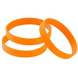 THXIY 100 Stück Silikon Armband Universal Armbänder Blank Gummi silikonarmbänder für Männer Frauen Orange von THXIY