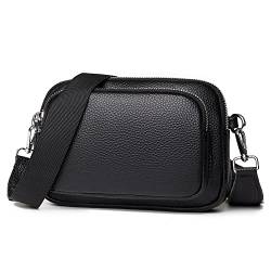 TIAASTAP Damen Handy Umhängetasche Echtes Leder Crossbody Bag Damen Handytasche zum Umhängen, Umhängetasche Damen Klein Moderne Taschen mit Breitem Schultergurt u 3 fächern von TIAASTAP