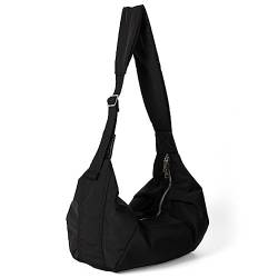 TIAASTAP Umhängetasche Damen Große Kapazität Crossbody Bag Damen Breiter Gurt Nylon Schultertasche Handtasche mit zwei Reißverschlussschieber, Einfarbig Umhängetaschen mit verstellbarer Schultergurt von TIAASTAP