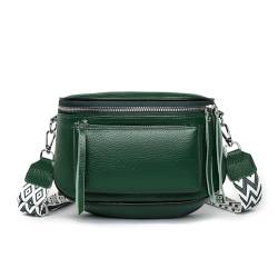 TIAASTAP Umhängetasche Damen klein Stylisch Bauchtasche Einfarbig Crossbody Bag Damen Echtes Leder Gürteltasche Brusttasche Bauchtasche Damen Leder Crossbag Elegant Umhängetaschen mit Breiter Gurt von TIAASTAP