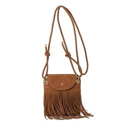 TIAASTAP kleine Handtasche mit Quaste Hippie Kostüm Damen Crossbody Bag Damen klein Boho Tasche Y2K Tasche Vintage 70er Mode Damen Umhängetasche Hippie Accessoires Flower Power Hippie Kleidung von TIAASTAP