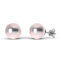 TIABELLE – Ohrstecker CRYSTAL PEARL aus Titan mit glänzenden Swarovski® Perlen – Silberfarbene Perlenohrringe für Damen – allergenfrei & hautverträglich – Handmade in Germany (Rosaline) von TIABELLE