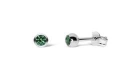 TIABELLE – Ohrstecker KIRA aus Titan mit funkelnden Swarovski® Zirconias – Silberfarbene Ohrringe für Damen – allergenfrei & hautverträglich – Handmade in Germany (MINI | 3,5 mm ø | Green) von TIABELLE