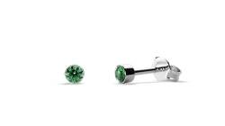 TIABELLE – Ohrstecker RISE aus Titan mit funkelnden Swarovski® Zirconias – Silberfarbene Ohrringe für Damen – allergenfrei & hautverträglich – Handmade in Germany (MINI | 2,8 mm ø | Green) von TIABELLE