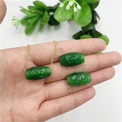 TIANHEY 1 Stück grüne Jade 20 mm Handschnitzerei Ruyi-Perlen Anhänger chinesische Halskette Schmuck Mode Amulett Geschenke Frauen Neu von TIANHEY
