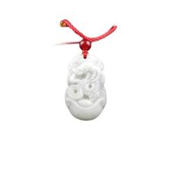 TIANHEY Halskette mit Anhänger aus geschnitztem Jade mit chinesischem Sternzeichen, Charm-Schmuck, modische Damen-Accessoires, Glücks-Amulett-Geschenke von TIANHEY
