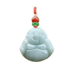 TIANHEY Mode Smaragd Jade Buddhismus Anhänger Halskette Schmuck Chinesische handgeschnitzte Heilung Frauen Mann Glück Geschenk Pullover Kette von TIANHEY