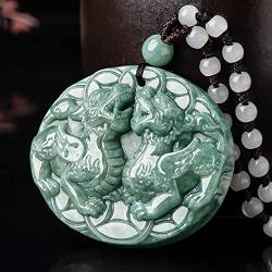 TIANHEY Natürliche handgeschnitzte Jade Glück Halskette Anhänger Modeschmuck Männer Frauen Glück Geschenke Amulett von TIANHEY