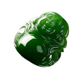TIANHEY Natürlicher Jaspis grüner Jade-Anhänger, handgeschnitzte Buddha-Anhänger, Halskette, befestigtes Schlüsselband, Liebhaber feiner Jade-Schmuck von TIANHEY