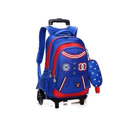 TIANHEY Robuste Reisetasche mit Universal-Trolley, Trolley-Tasche, Schultasche, 6 Räder, Treppensteigen, Leichter Rucksack, große Kapazität, wasserdicht, abnehmbare von TIANHEY