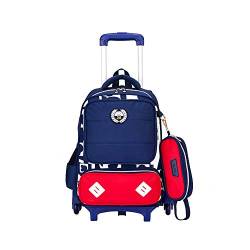 TIANHEY Robuste Universal-Trolley-Reisetasche mit 6 Rädern, Trolley, Schulranzen, Studentenrucksack mit doppeltem Verwendungszweck, große Kapazität, Treppensteigen, Taschen mit Rollen, leicht von TIANHEY