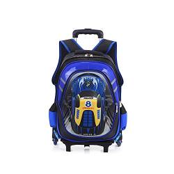 TIANHEY Robuste Universal-Trolley-Reisetasche mit 6 Rädern, Trolley-Schultasche, Cartoon-Kinderschultasche, wasserdicht, Hartschalen-Auto-Rucksack, leicht, reduziert die Belastung, große von TIANHEY