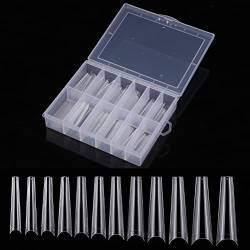 120pcs extra lange klare Nagelspitzen, 1 Pack Halbdecke klare Sargnagelspitzen für Acrylnägel professionelle, lange gerade quadratische Ballerina -Nagel -Tipps für Nagel Salons Home von TIANTIAN