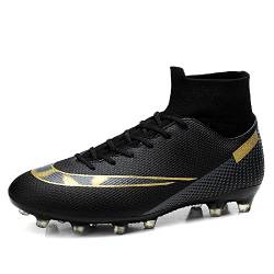 Herren Professionelle Fussballschuhe In/Outdoor Football Schuhe Sportliche Fußballschuhe Frauen Fußball Trainingsschuhe (150 schwarz, 43) von TIANWAIKE