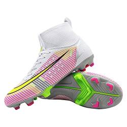 Herren Professionelle Fussballschuhe In/Outdoor Football Schuhe Sportliche Fußballschuhe Frauen Fußball Trainingsschuhe (905 AG Rot, 38) von TIANWAIKE