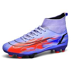 Herren Professionelle Fussballschuhe In/Outdoor Football Schuhe Sportliche Fußballschuhe Frauen Fußball Trainingsschuhe (980 lila, 38) von TIANWAIKE