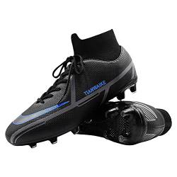 Herren Professionelle Fussballschuhe In/Outdoor Football Schuhe Sportliche Fußballschuhe Frauen Fußball Trainingsschuhe (schwarz 35.5) von TIANWAIKE