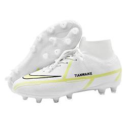 Herren Professionelle Fussballschuhe In/Outdoor Football Schuhe Sportliche Fußballschuhe Frauen Fußball Trainingsschuhe (weiß 36) von TIANWAIKE