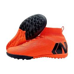 TIANWAIKE Fußball Herren High Top Spike Cleats Outdoor Athletik Trainingsschuhe Fußballschuhe(705G) (Orange Farbe, 37) von TIANWAIKE